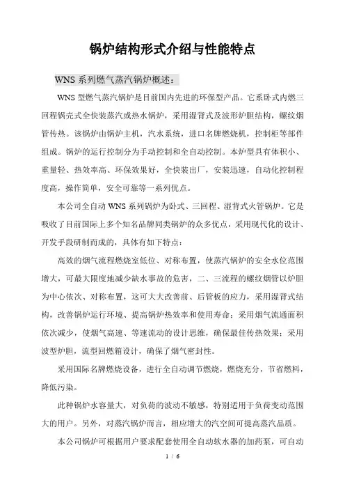 WNS2-1.25-Y(CTG)锅炉技术参数