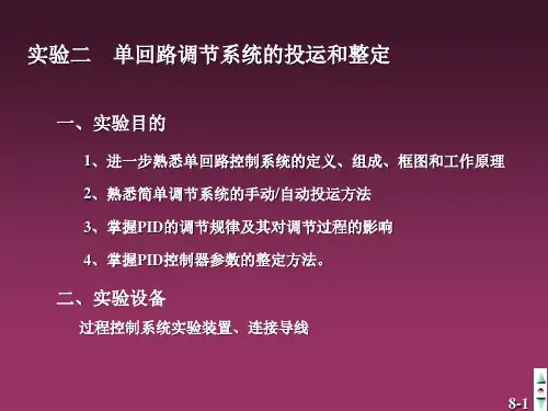 实验三  单回路调节系统的投运及整定