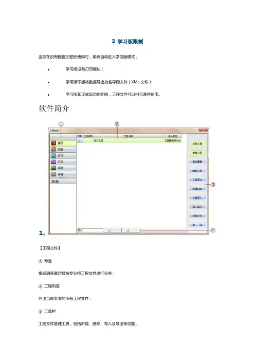 福建晨曦清单计价使用指南(入门所需)资料