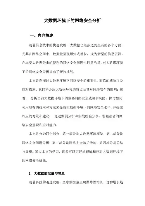 大数据环境下的网络安全分析
