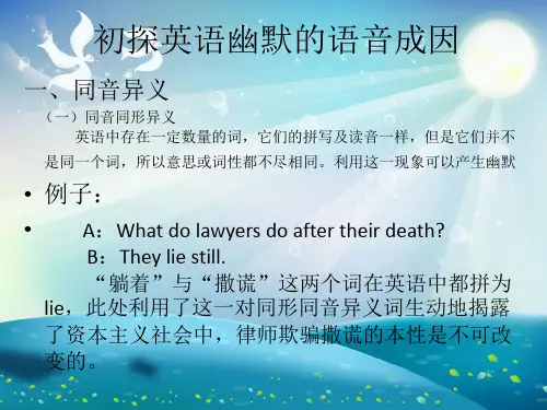 英语中有趣的语言现象课件