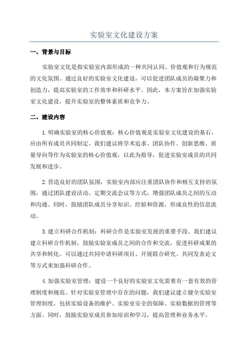 实验室文化建设方案