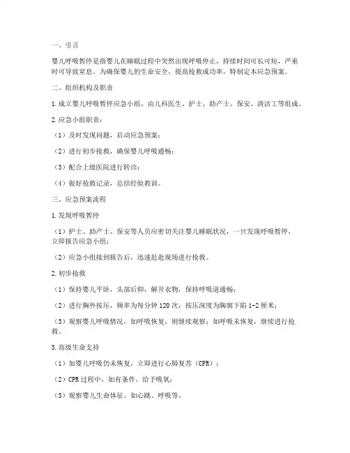 婴儿呼吸暂停应急预案