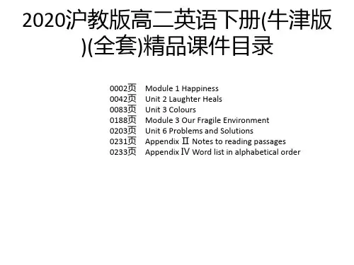2020沪教版高二英语下册(牛津版)(全套)精品课件