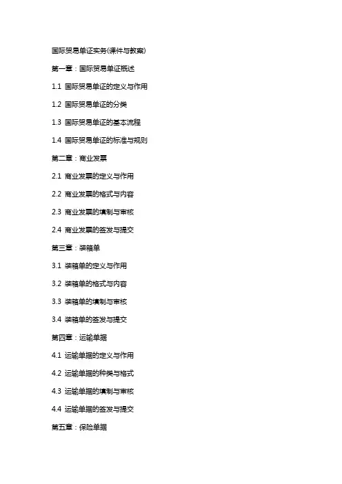 国际贸易单证实务(课件与教案)