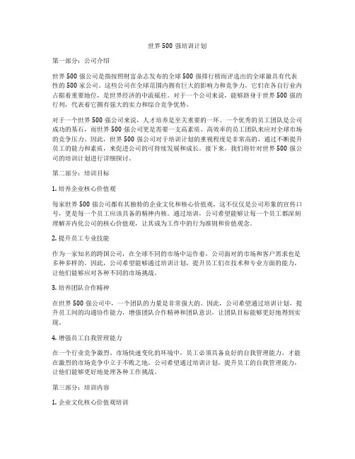 世界500强培训计划