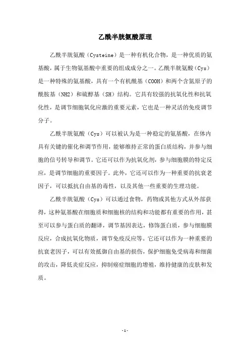乙酰半胱氨酸原理