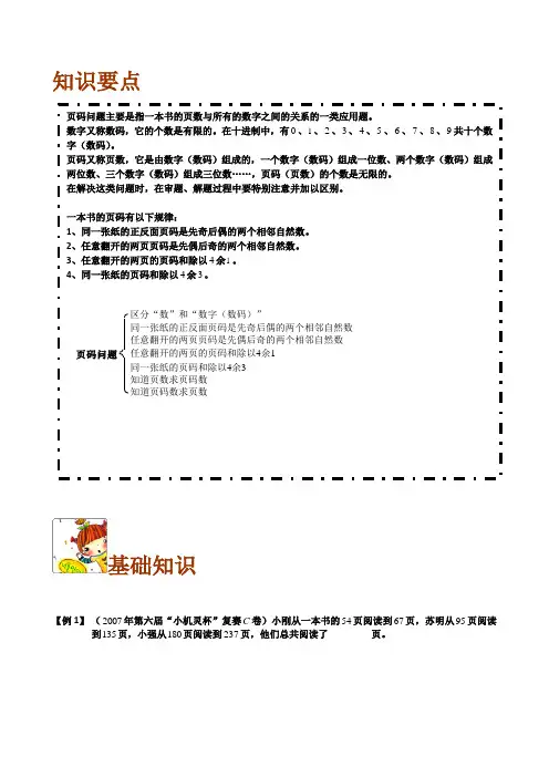 小学奥数页码问题精粹