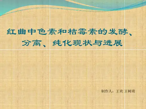 红曲中桔霉素的发酵,分离,纯化现状与改良