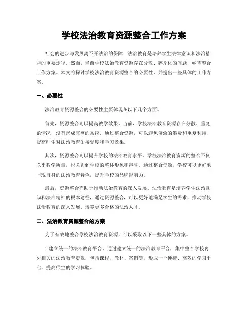 学校法治教育资源整合工作方案