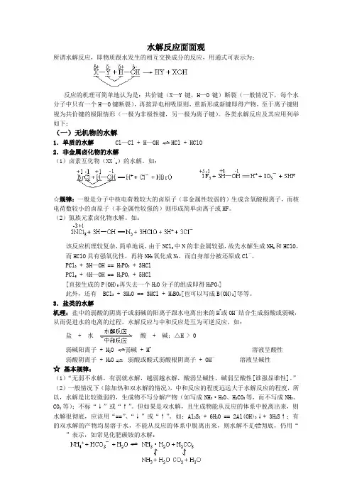 水解反应面面观