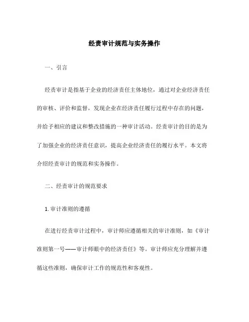 经责审计规范与实务操作