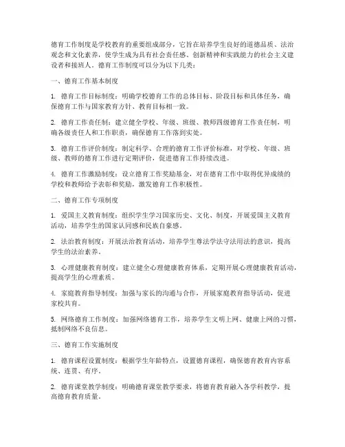 德育工作制度分几类