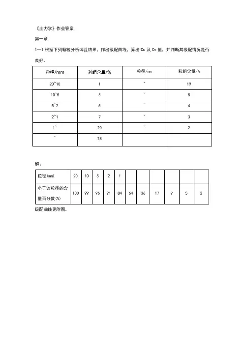土力学习题集答案解析