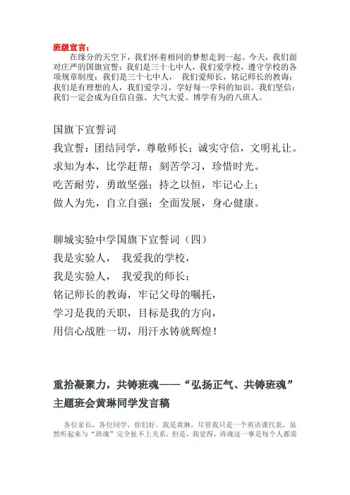 国旗下宣誓词