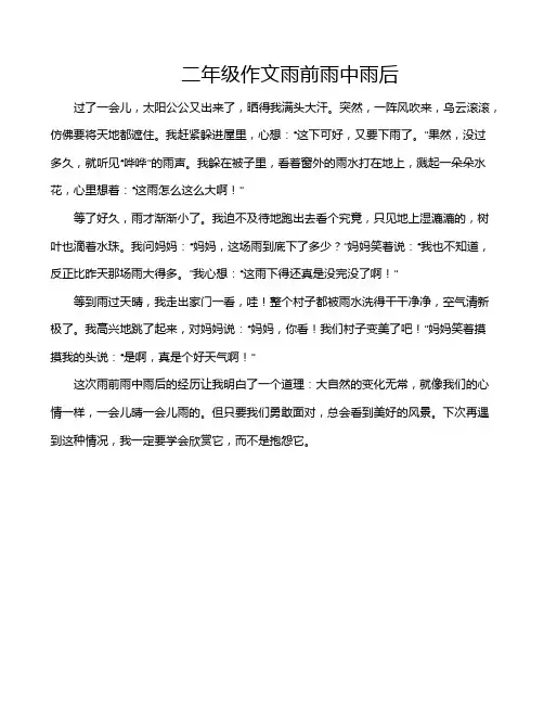 二年级作文雨前雨中雨后