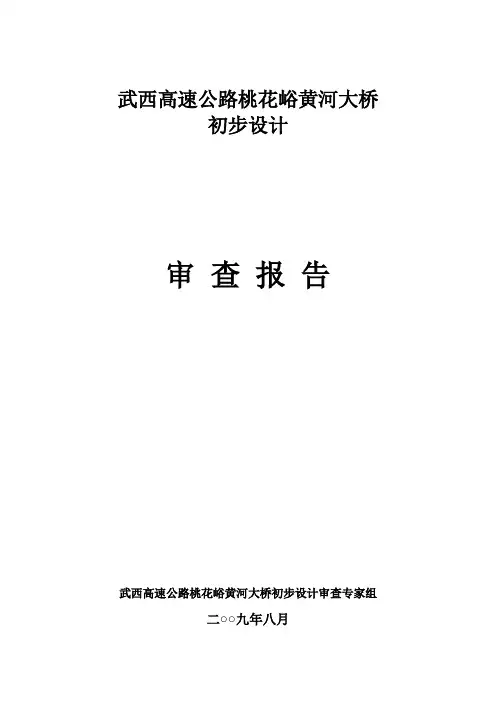 武西高速公路桃花峪黄河大桥初步设计审查报告(460m自锚式悬索桥)