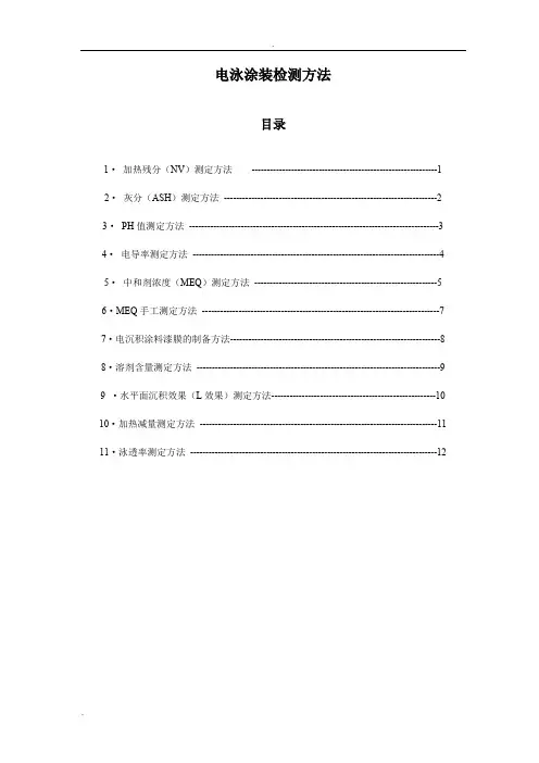 电泳涂装检测方法及仪器