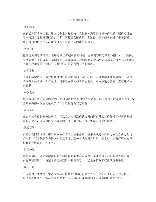 工程合同签订过程