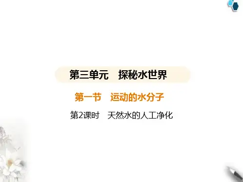 鲁教版初中九年级化学上册第三单元探秘水世界第一节第2课时天然水的人工净化课件