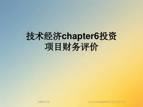 技术经济chapter6投资项目财务评价