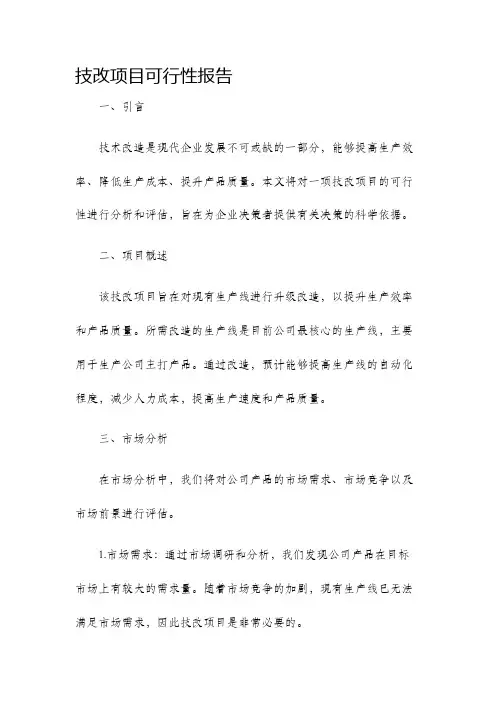 技改项目可行性报告