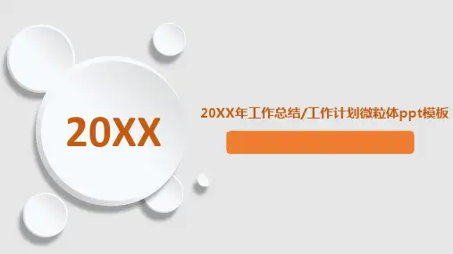 工作总结计划微粒体PPT模板课件