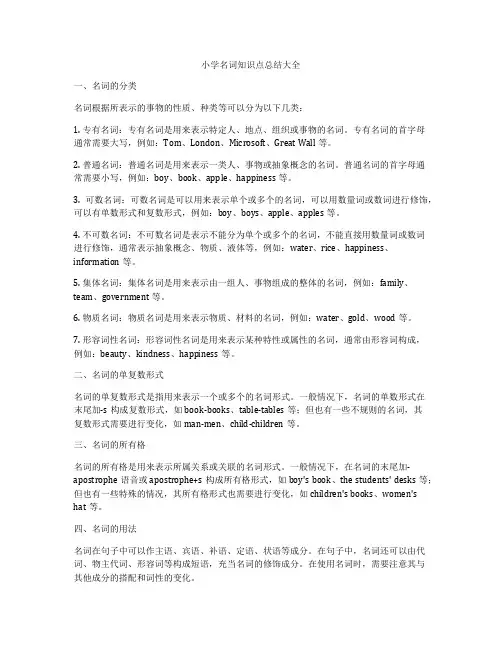 小学名词知识点总结大全