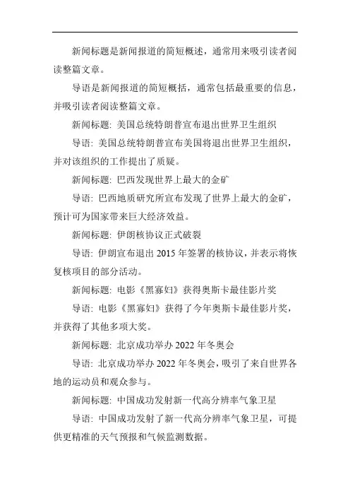 新闻标题和导语