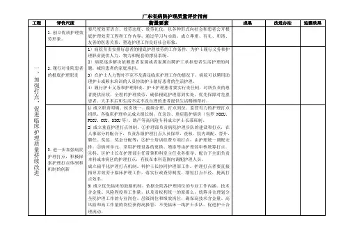 广东省医院护理质量评价指南
