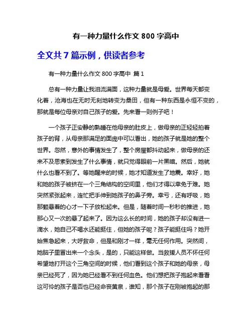 有一种力量什么作文800字高中