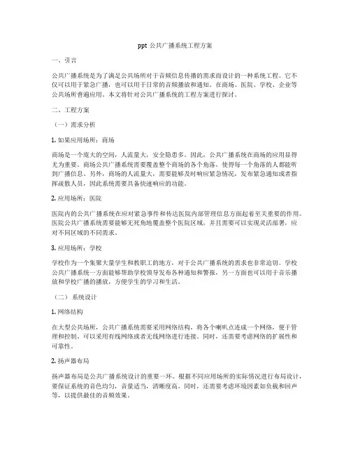 ppt公共广播系统工程方案