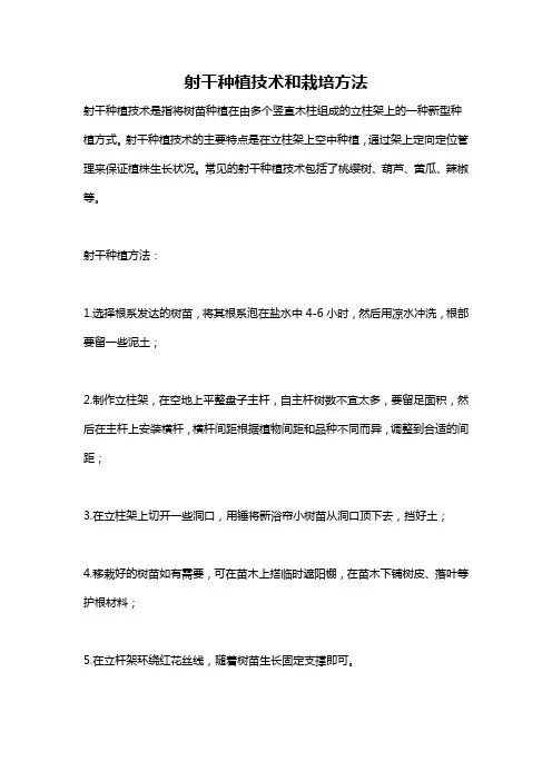射干种植技术和栽培方法