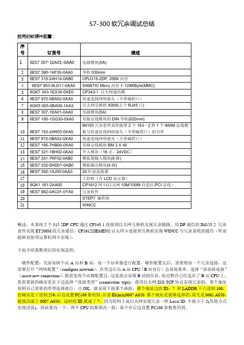 S7300软冗余调试总结