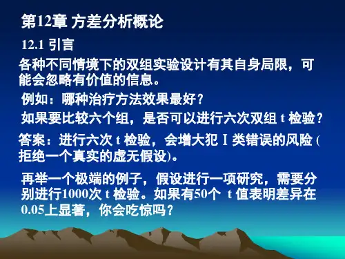 统计学第12讲 第12章 方差分析概论