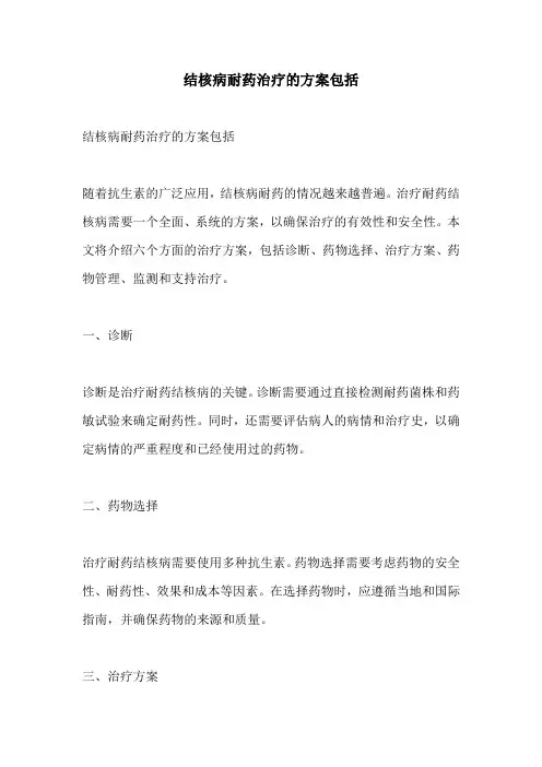 结核病耐药治疗的方案包括