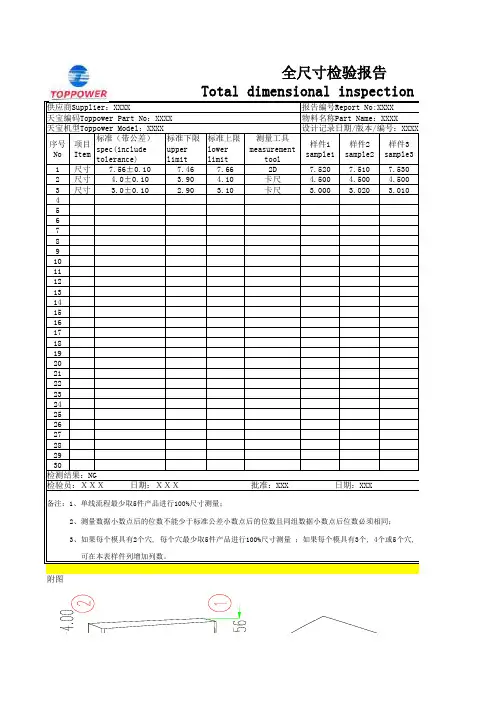 全尺寸检验报告