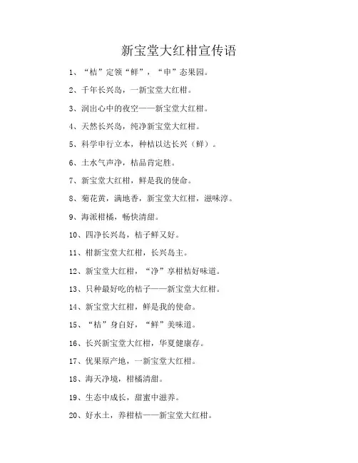 新宝堂大红柑宣传语
