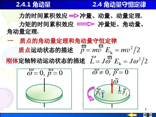 大学物理精品课件2.4角动量 角动量守恒定律 (1)