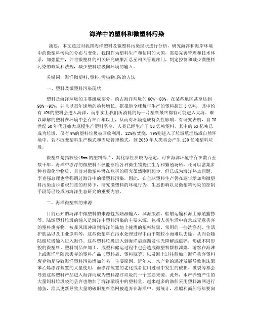 海洋中的塑料和微塑料污染