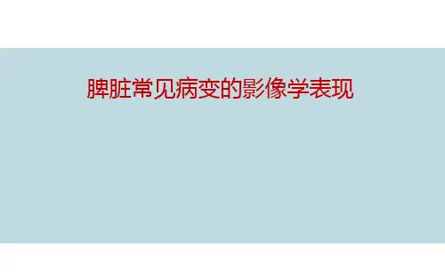 【医学课件】脾脏常见病变的影像学表现