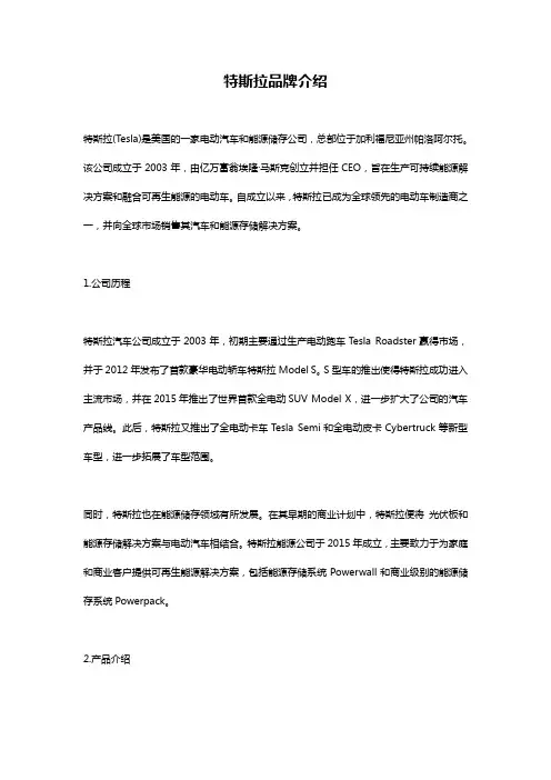 特斯拉品牌介绍
