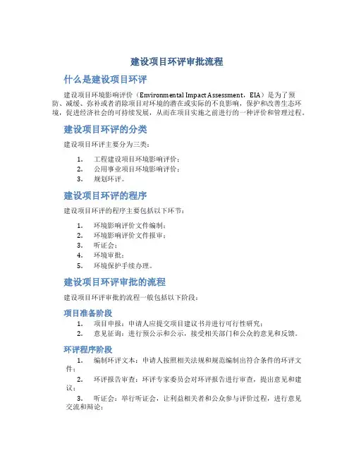 建设项目环评审批流程