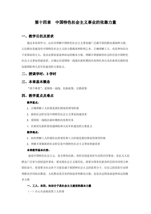 第十四章中国特色社会主义事业的依靠力量