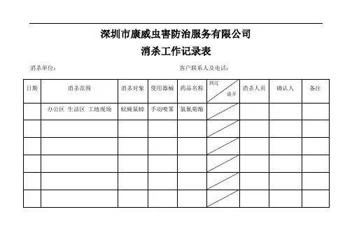 最新消杀工作记录表03722说课讲解