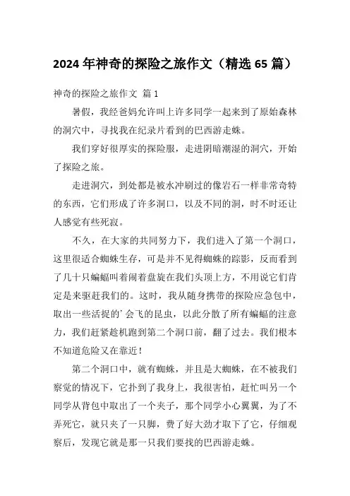 2024年神奇的探险之旅作文(精选65篇)