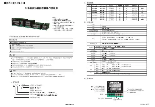CI系列多功能计数器说明书