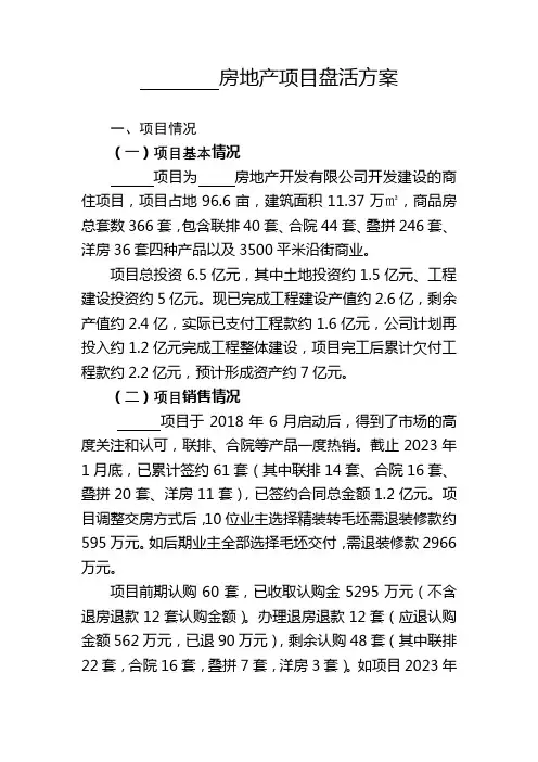 房地产开发项目盘活方案