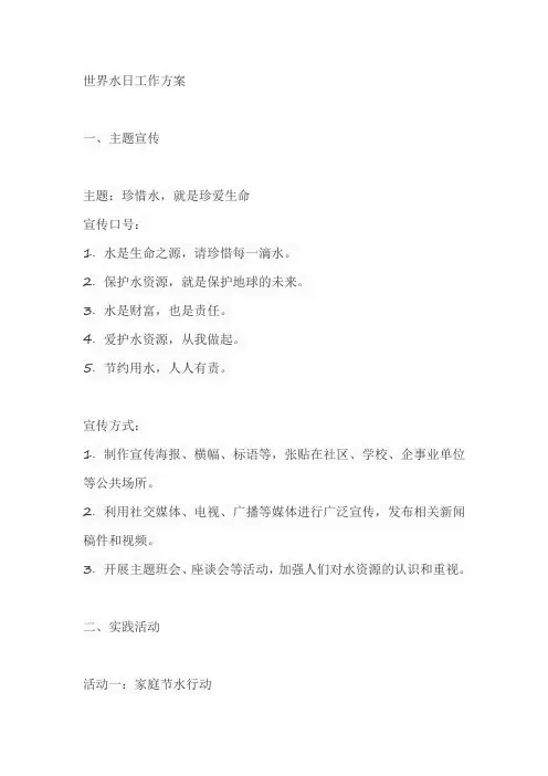 世界水日工作方案
