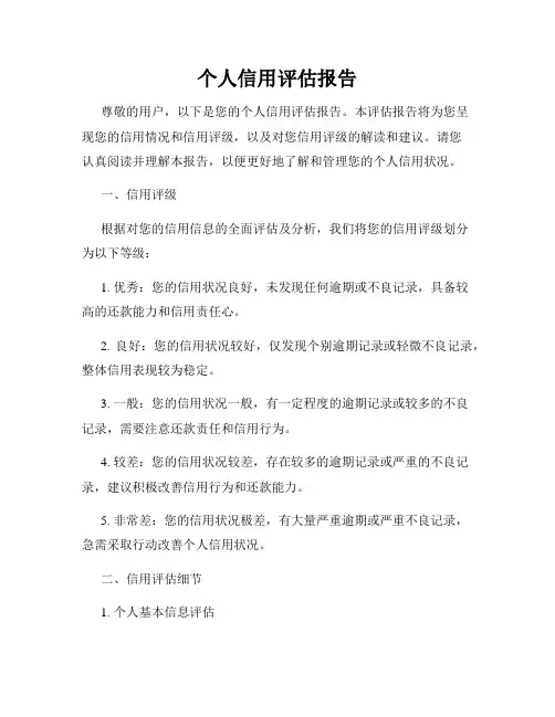 个人信用评估报告